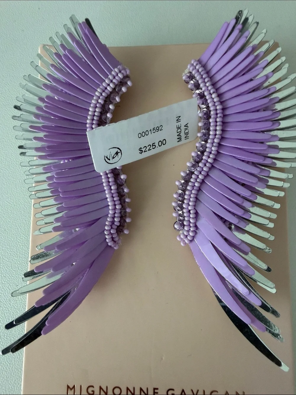 Mignonne Gavigan Lilac Fringe Beaded Earrings